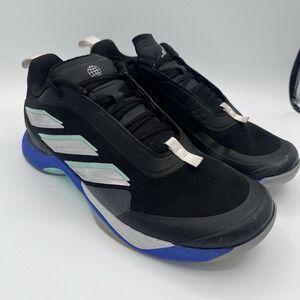 Adidas Barricade Tennis Shoes Men's Size 9 Black Blue Silver Torsion AdiTuff